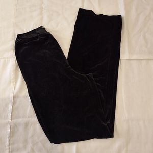 Straight leg, mid-rise velour pants